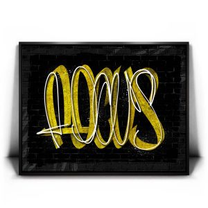 Focus - Calligraphy - Gold Canvas
