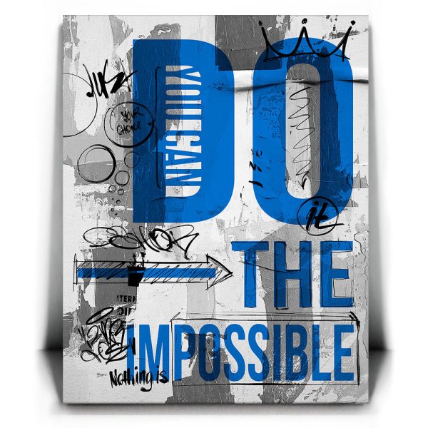 Do The Impossible - Blue - Sketch Canvas - Image 2
