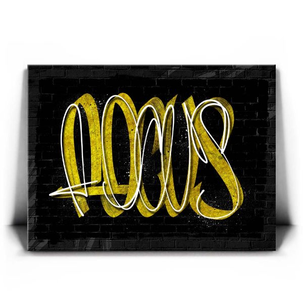 Focus - Calligraphy - Gold Canvas - Image 2