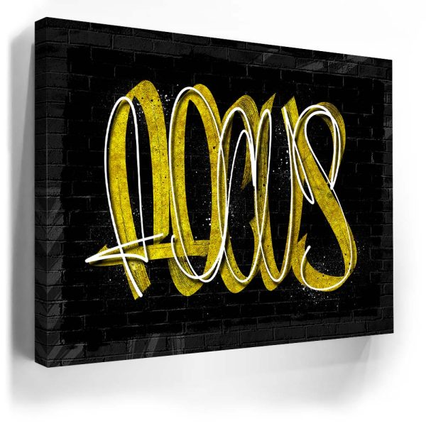 Focus - Calligraphy - Gold Canvas - Image 4