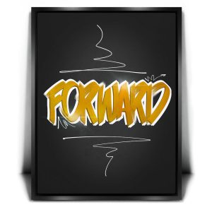 Forward - Dark - Calligraphy I Canvas