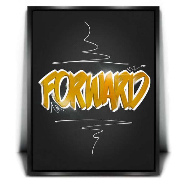 Forward - Dark - Calligraphy I Canvas