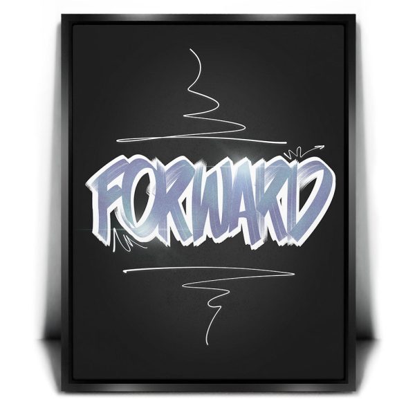 Forward - Dark - Calligraphy II Canvas