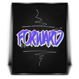 Forward - Dark - Calligraphy III Canvas