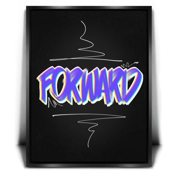 Forward - Dark - Calligraphy III Canvas