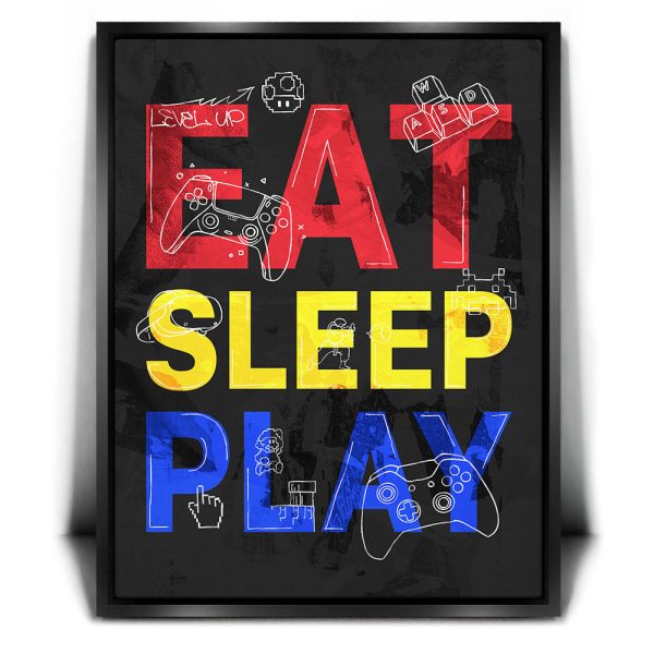 Eat, Sleep, Play - Sketch Canvas