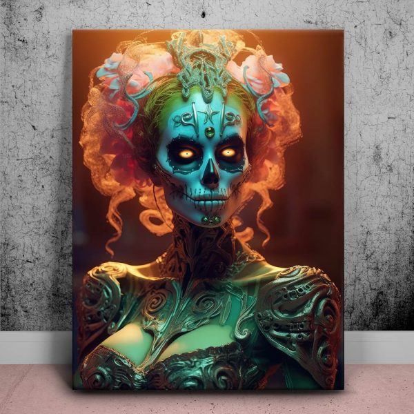 Dia De Los Muertos - Gold Canvas