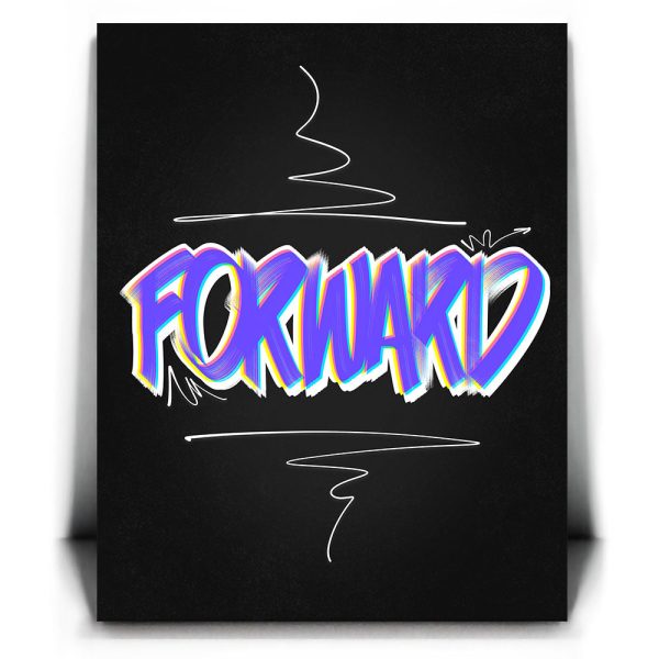 Forward - Dark - Calligraphy III Canvas - Image 2