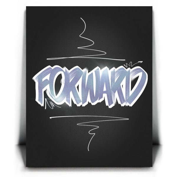 Forward - Dark - Calligraphy II Canvas - Image 2