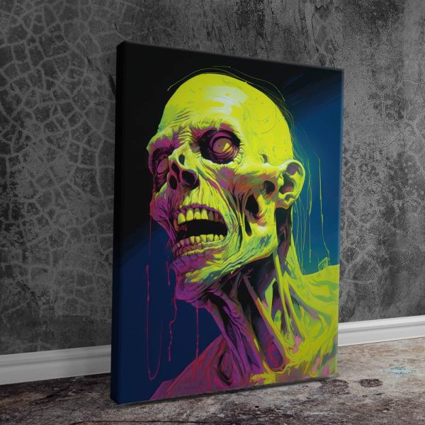 Ghostly Neon Ghoul Canvas - Image 2