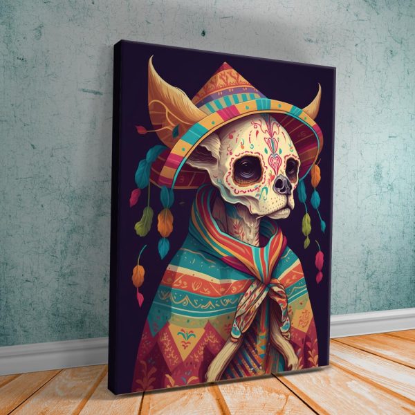 Dia De Los Muertos - Chihuahua Canvas - Image 2