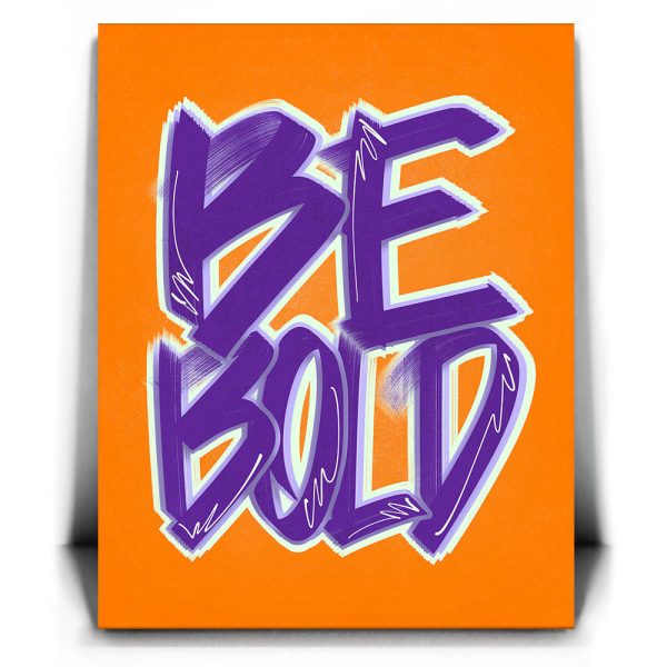 Be Bold - Purple - Calligraphy Canvas - Image 2