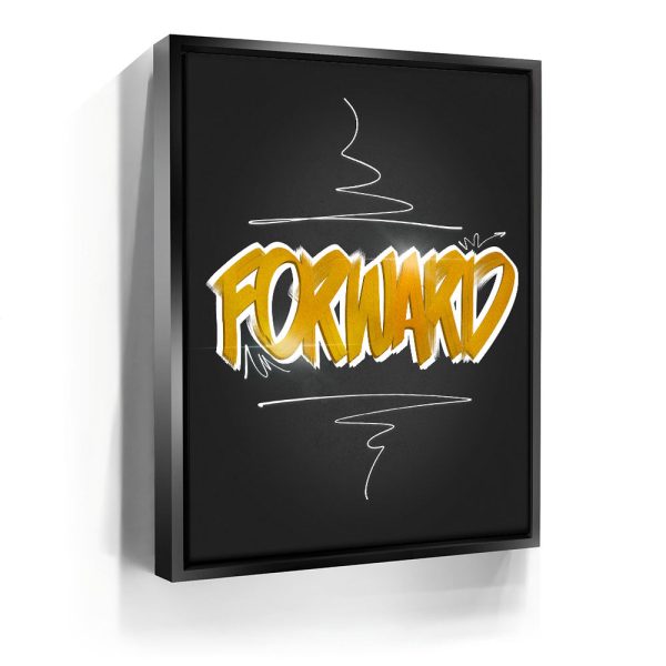 Forward - Dark - Calligraphy I Canvas - Image 3