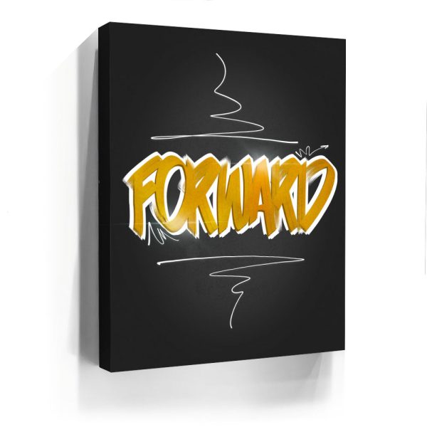 Forward - Dark - Calligraphy I Canvas - Image 4