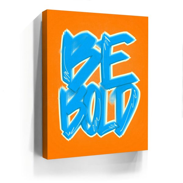 Be Bold - Electric Blue - Calligraphy Canvas - Image 4