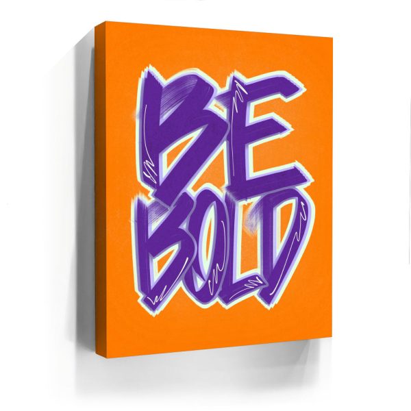 Be Bold - Purple - Calligraphy Canvas - Image 4